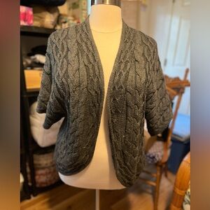 Coldwater Creek Charcoal Cable Knit Women's Shrug/Vest